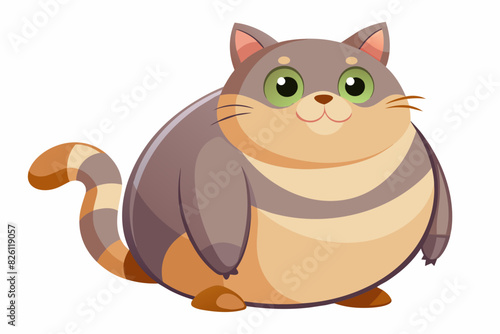A cute fat cat vector artwork illustration 
