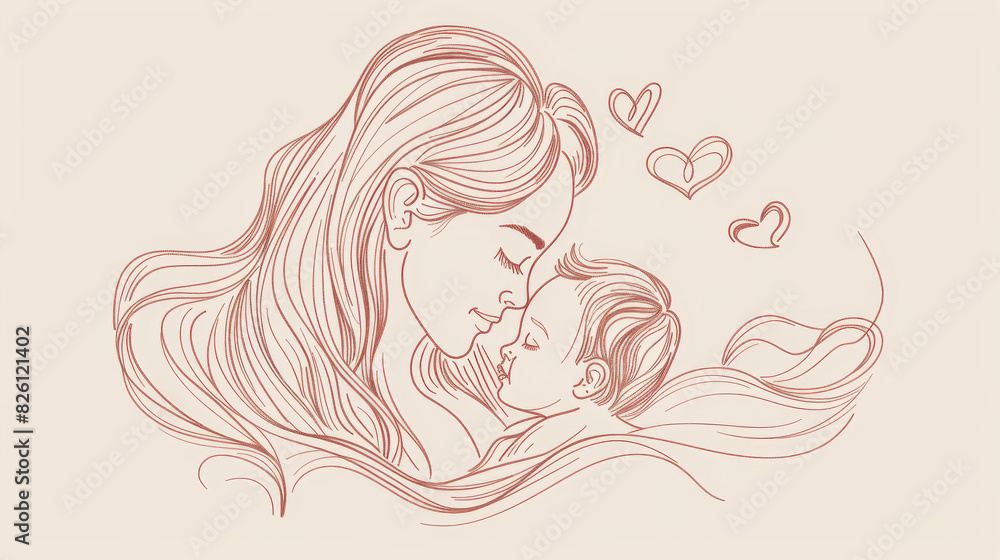 Mother and baby illustration Mother and baby illustration