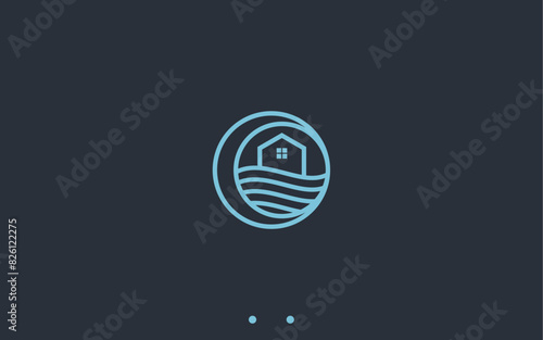 coastal house logo design vector silhouette illustration