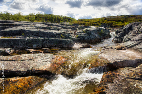 The Stream just above Orvvosfossen Waterfall near Gargia Lodge in Alta, Finnmark, Norway