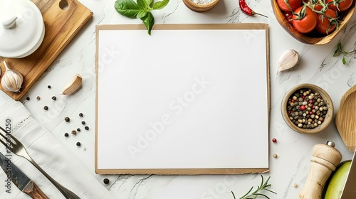A blank restaurant menu card mockup on white background UHD wallpaper