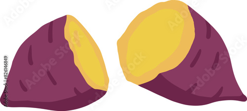 Purple sweet potato illustration, purple, sweet potato, health, food, nutrition, metatype, illustration, vector, potato,