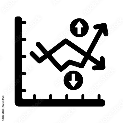A glyph style icon of volatility 