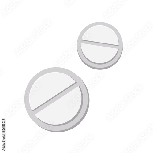 Icon of sleeping pills. Dormitive tablets. Cartoon illustration, flat design. Capsules Isolated on white