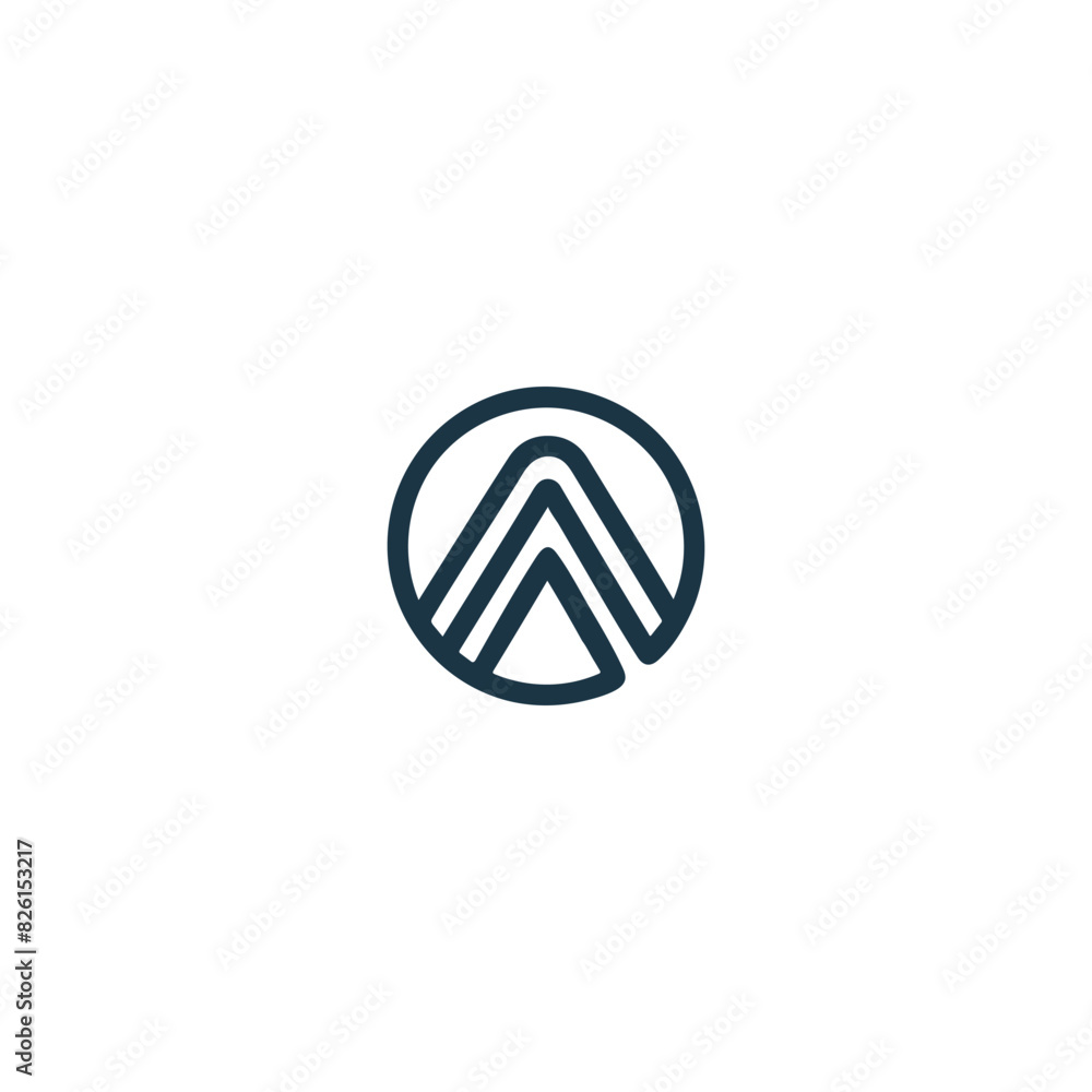 mountain logo landscape with rocks at sunrise, Sea and Sun for Hipster Adventure Traveling logo mountain logo landscape with rocks at sunrise, Sea and Sun for Hipster Adventure Traveling logo