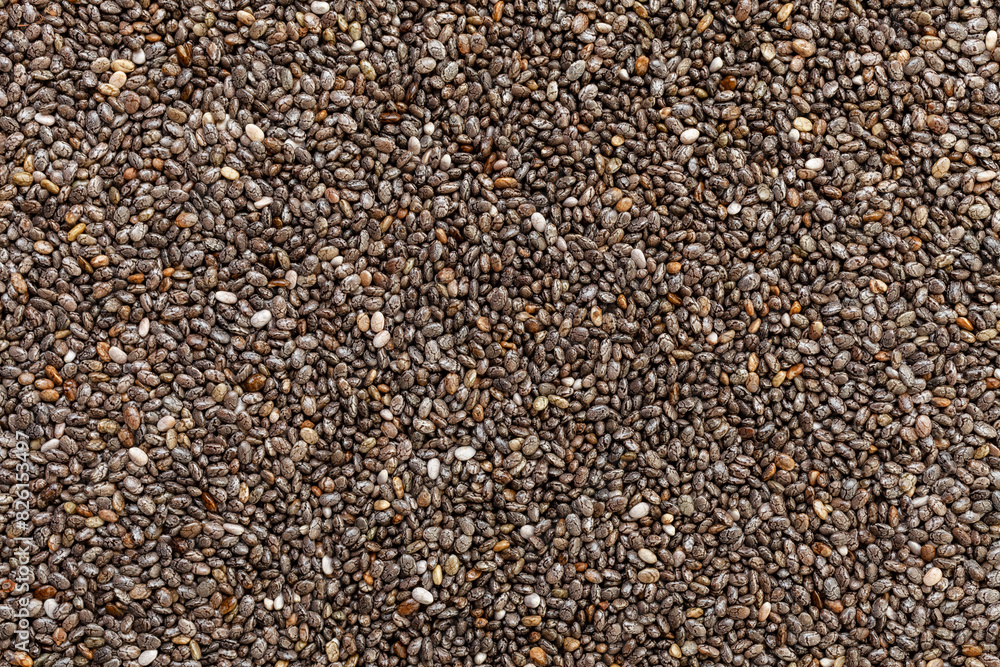 Chia seeds background. Top view Chia seeds background. Top view