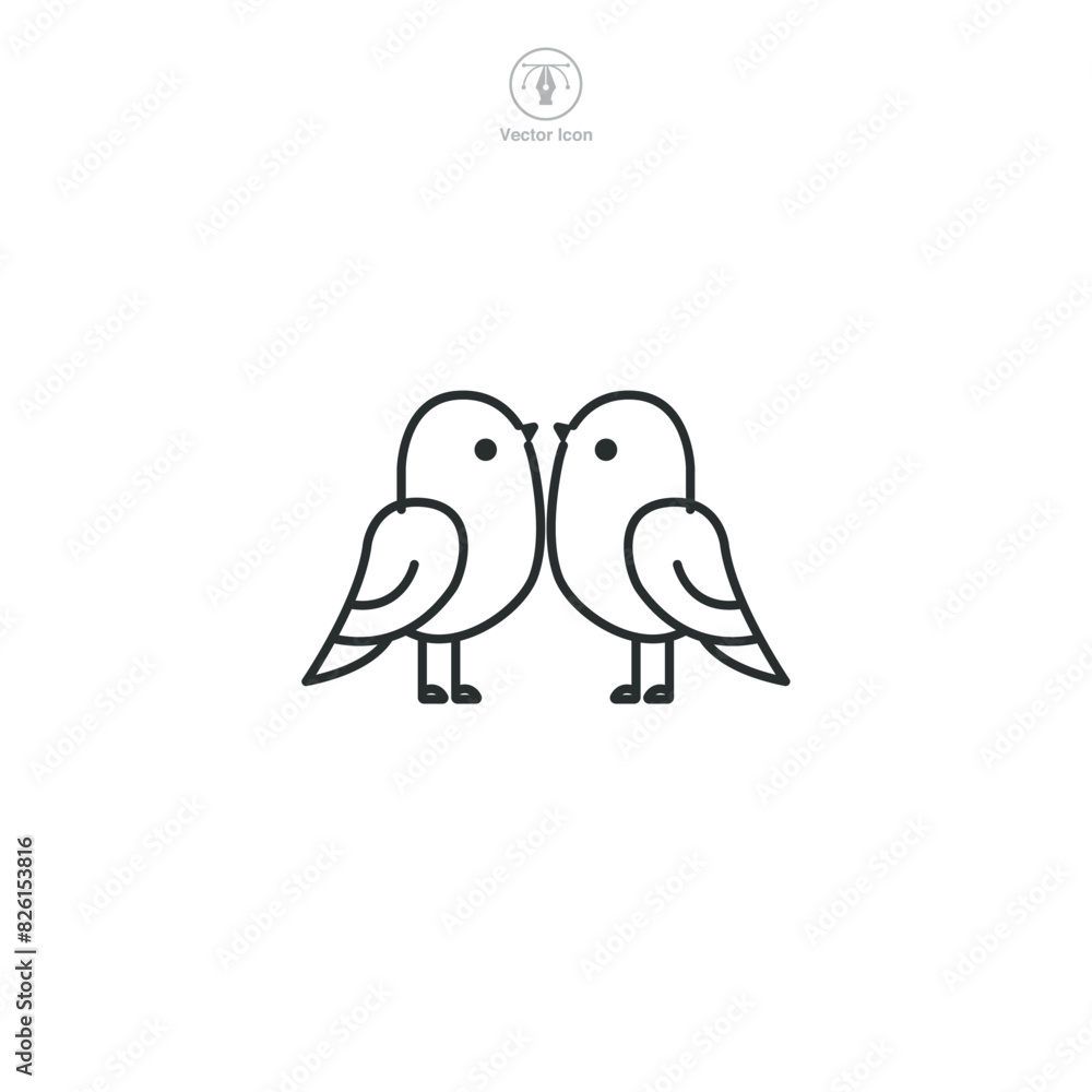 Love Birds Icon symbol vector illustration isolated on white background Love Birds Icon symbol vector illustration isolated on white background
