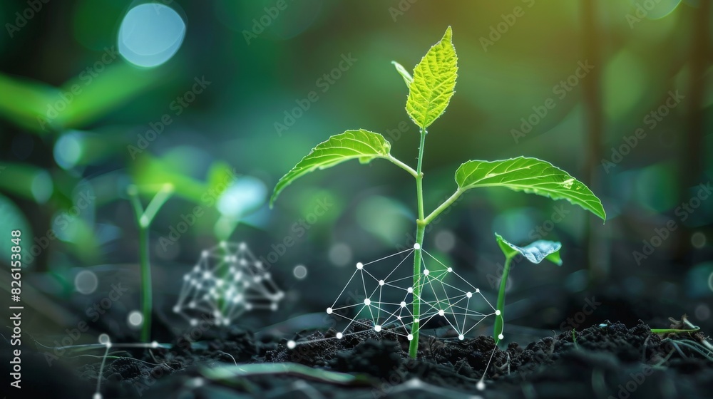 seed or sapling growing into a complex interconnected network of nodes seed or sapling growing into a complex interconnected network of nodes