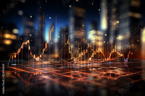Wallpaper Mural financial chart on stock market investment trading. Economy trends background for business idea and all art work design. Abstract finance background. Torontodigital.ca