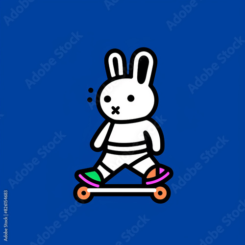 Roller-Skating_Rabbit_Modern_Line_Icon_Vector_Line_Ar