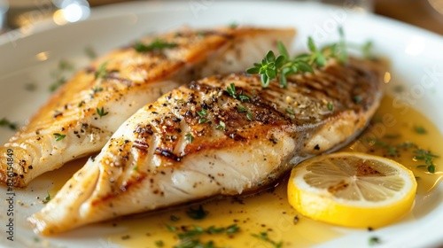 Succulent Grilled Tilapia Fillets with Lemon and Herbs Close-Up