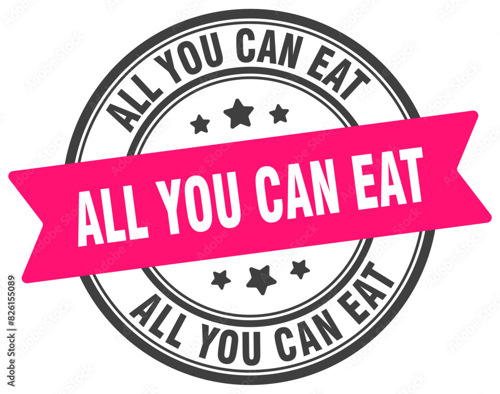all you can eat stamp. all you can eat label on transparent background. round sign