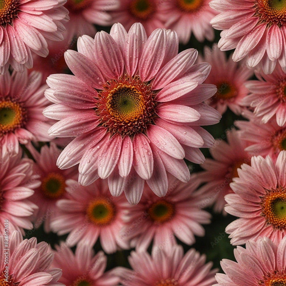 Fototapeta premium Pink and white chrysanthemum. Creating Ai