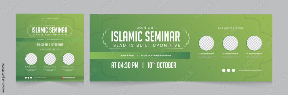 Islamic Webinar social media template. Perfect for Islamic webinars, Quran studies, Muslim education, Religious events and other online seminars. Social media post template for islamic with lantern an Islamic Webinar social media template. Perfect for Islamic webinars, Quran studies, Muslim education, Religious events and other online seminars. Social media post template for islamic with lantern an