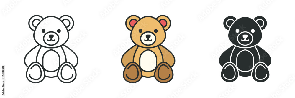 Teddy Bear Icon symbol vector illustration isolated on white background Teddy Bear Icon symbol vector illustration isolated on white background