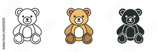 Teddy Bear Icon symbol vector illustration isolated on white background