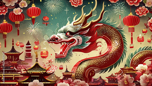 chinese dragon in the temple