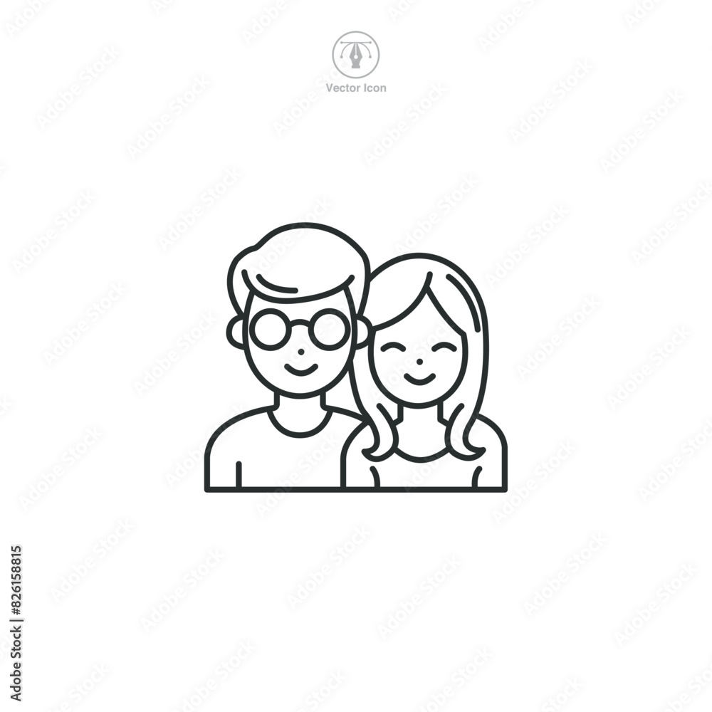 Couple or Two People Icon symbol vector illustration isolated on white background Couple or Two People Icon symbol vector illustration isolated on white background