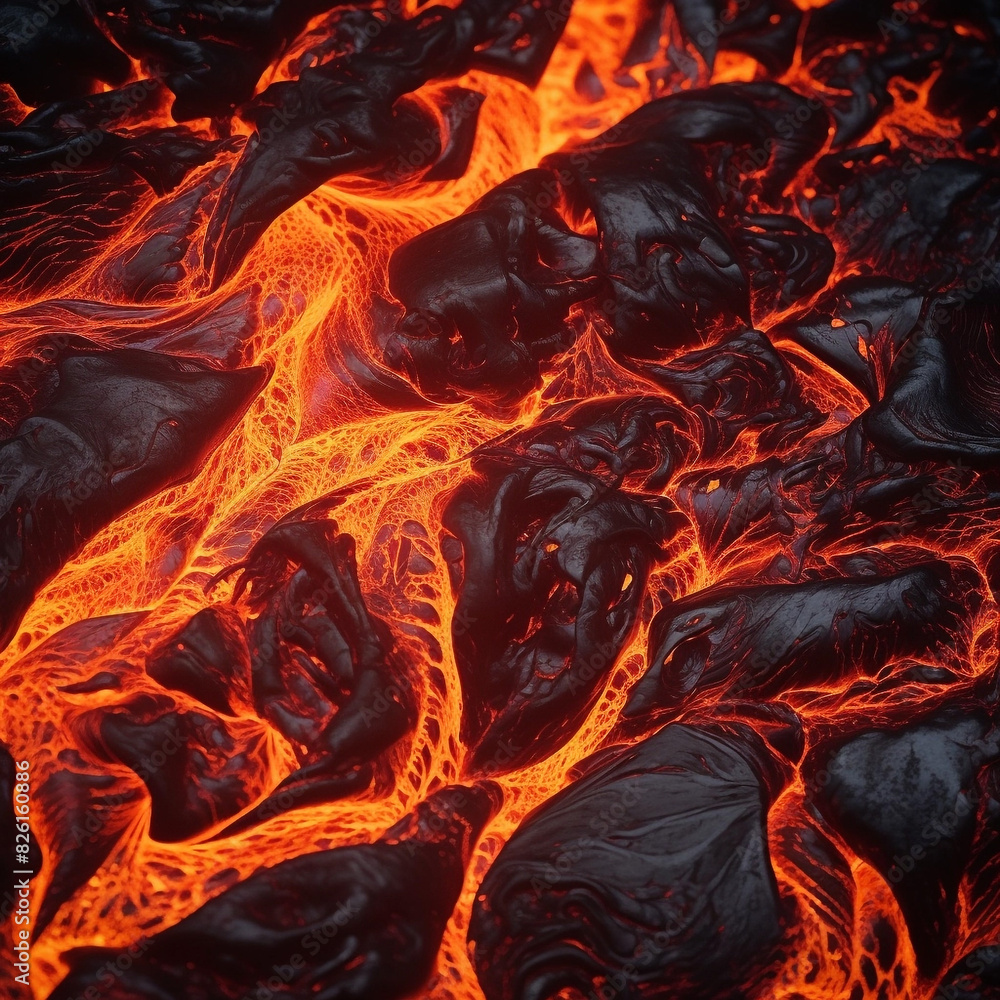 Lava illustration. Molten rock from a volcano. Flows down the mountainside, glowing hotly the power of nature. Lava illustration. Molten rock from a volcano. Flows down the mountainside, glowing hotly the power of nature.