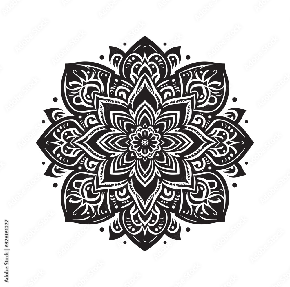 Mandala floral vector illustration set