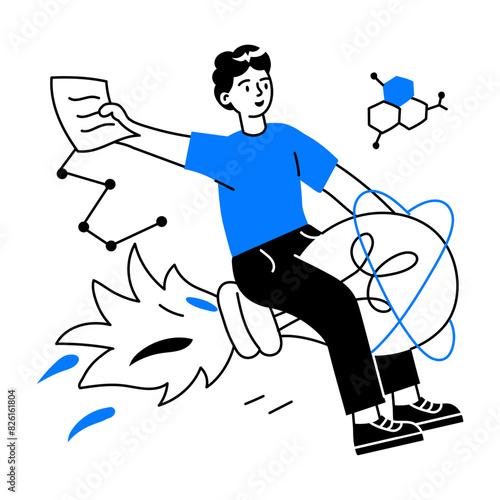 A drawing style mini illustration of business innovation 