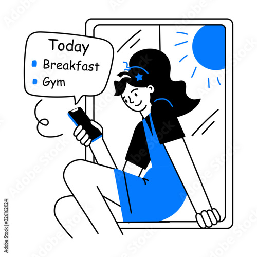 A drawing style mini illustration o daily tasks 