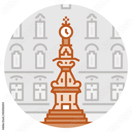 Amiens – France: Horloge Dewailly (filled outline icon) photo