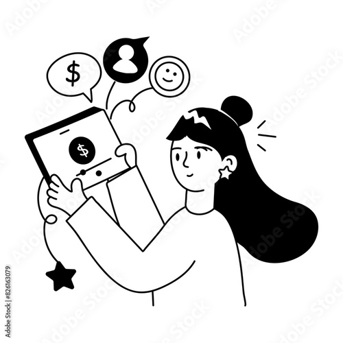 A hand drawn mini illustration of monetization