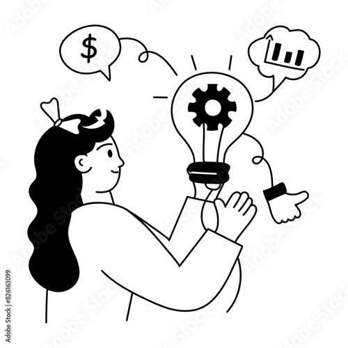 A doodle mini illustration of business ideas 