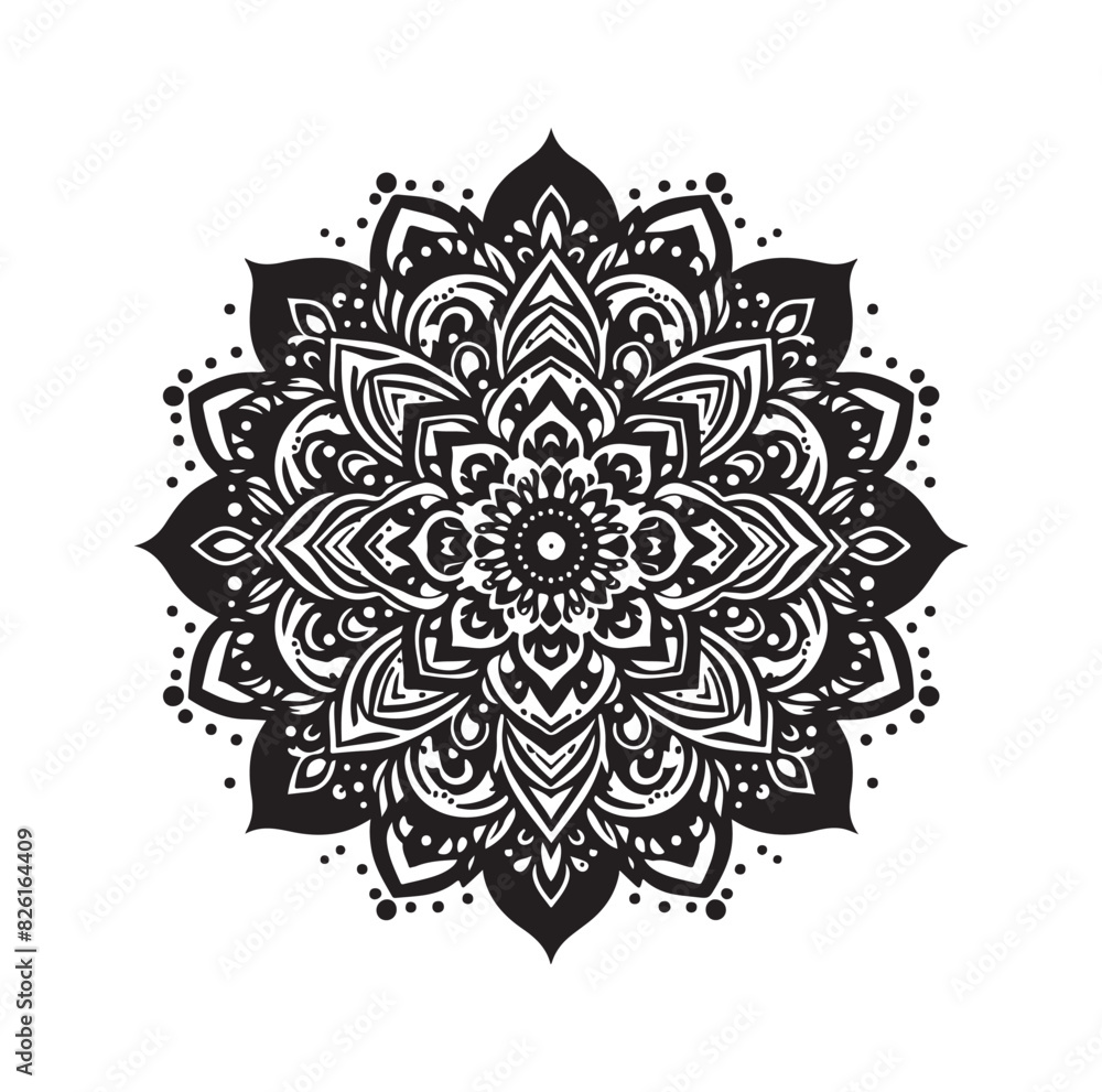 Mandala floral vector illustration set