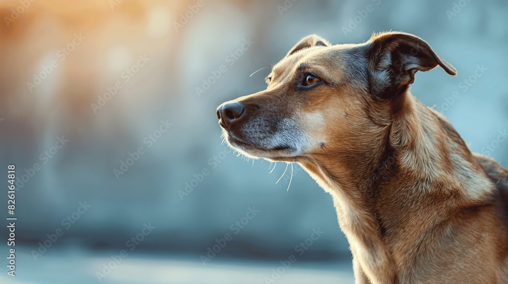 Mongrel dog looks ahead. Dog pound concept. Mongrel dog looks ahead. Dog pound concept.