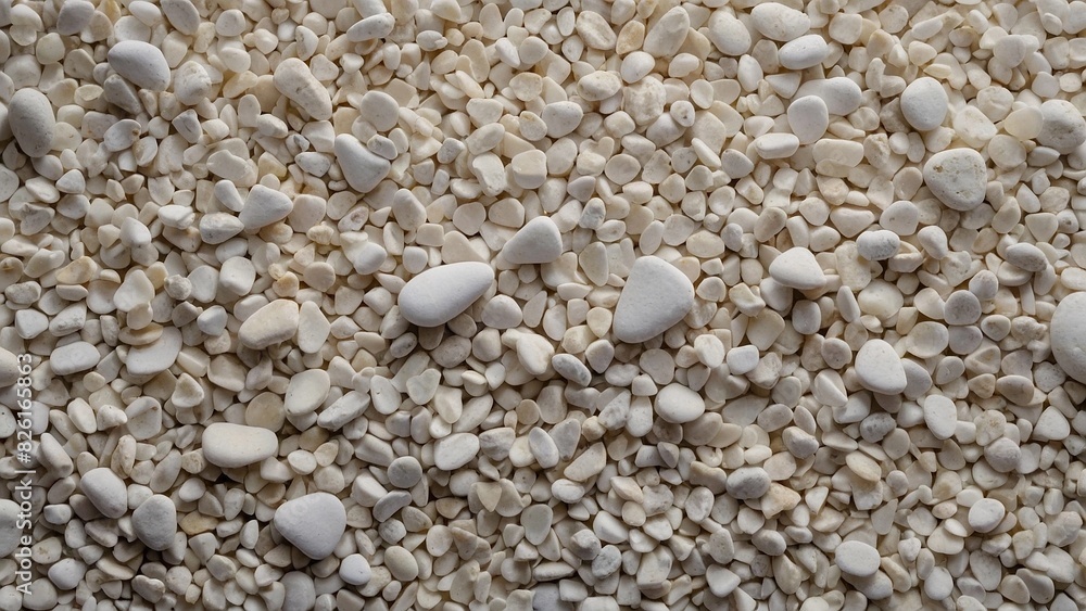 White garden grit stone scattered evenly over the entire surface White garden grit stone scattered evenly over the entire surface