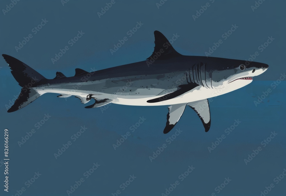 Fototapeta premium a shark with a blue background