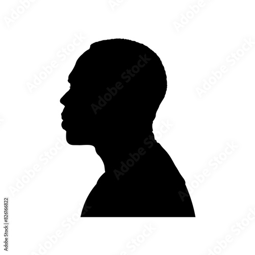 Obraz na płótnie silhouette profile face of afroamerican man, black man - vector illustration w salonie