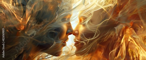 Two Souls In An Abstract Embrace, Abstract Background Images photo