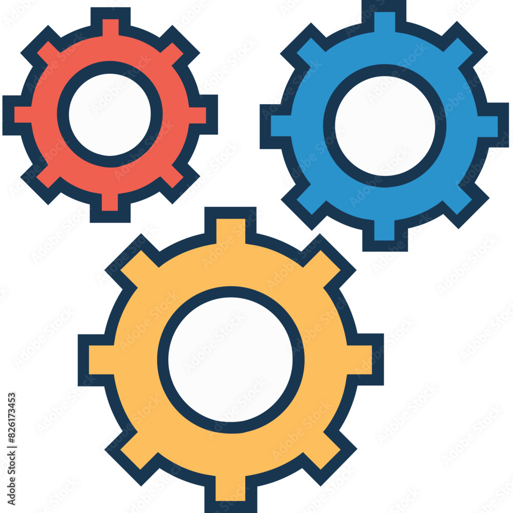 Cog Icon Colored Outline Icon Cog Icon Colored Outline Icon