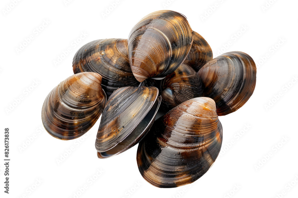 Asari clams isolated on white background Asari clams isolated on white background