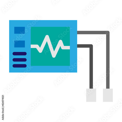 Defibrillator Flat Icon Design