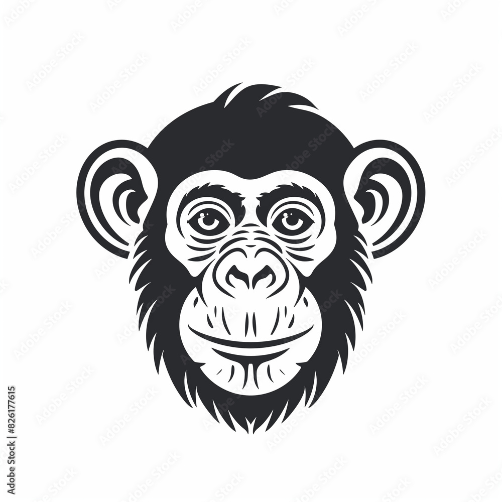 猿のシンプルなロゴ/Simple Logo of a Monkey/Generative AI