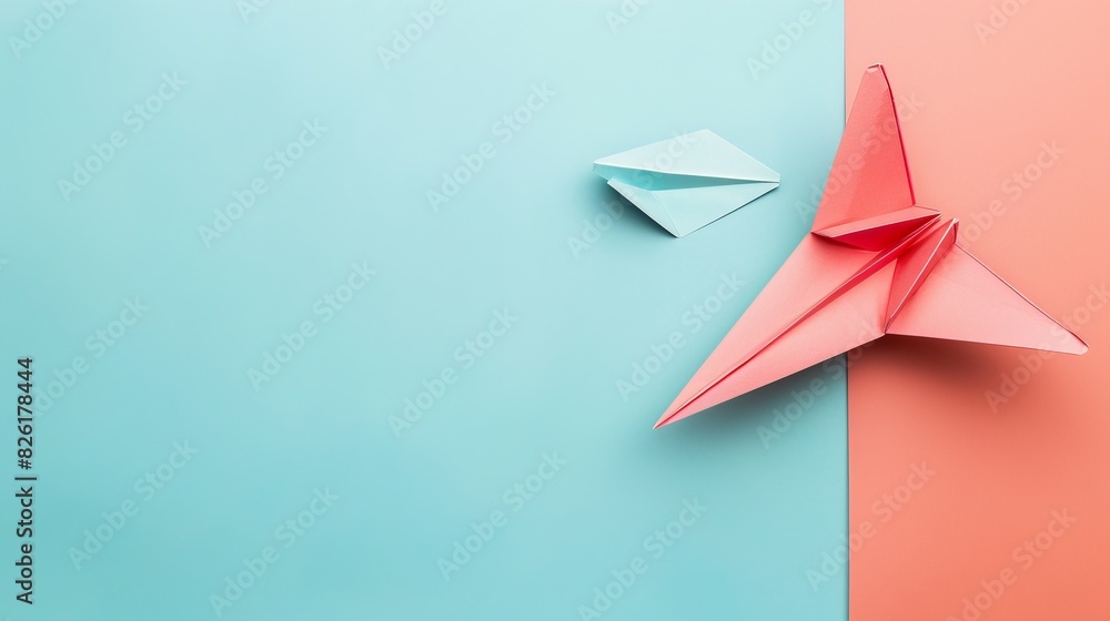 National Paper Airplane Day background concept with copy space National Paper Airplane Day background concept with copy space