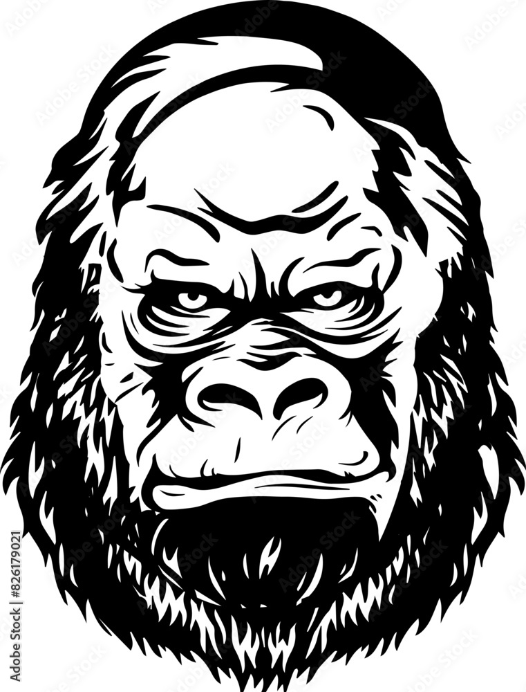 mascot character gorilla face logo design vector file