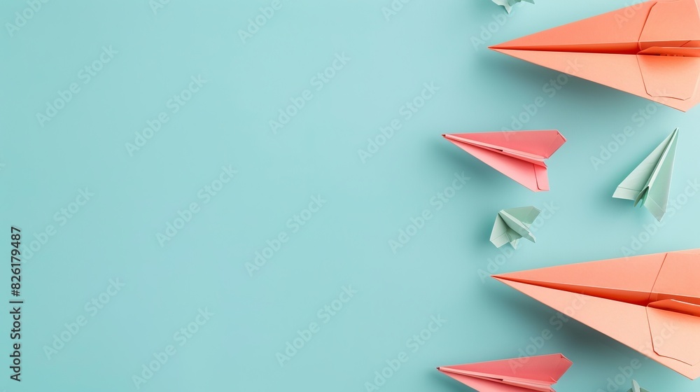 Fototapeta premium National Paper Airplane Day background concept with copy space
