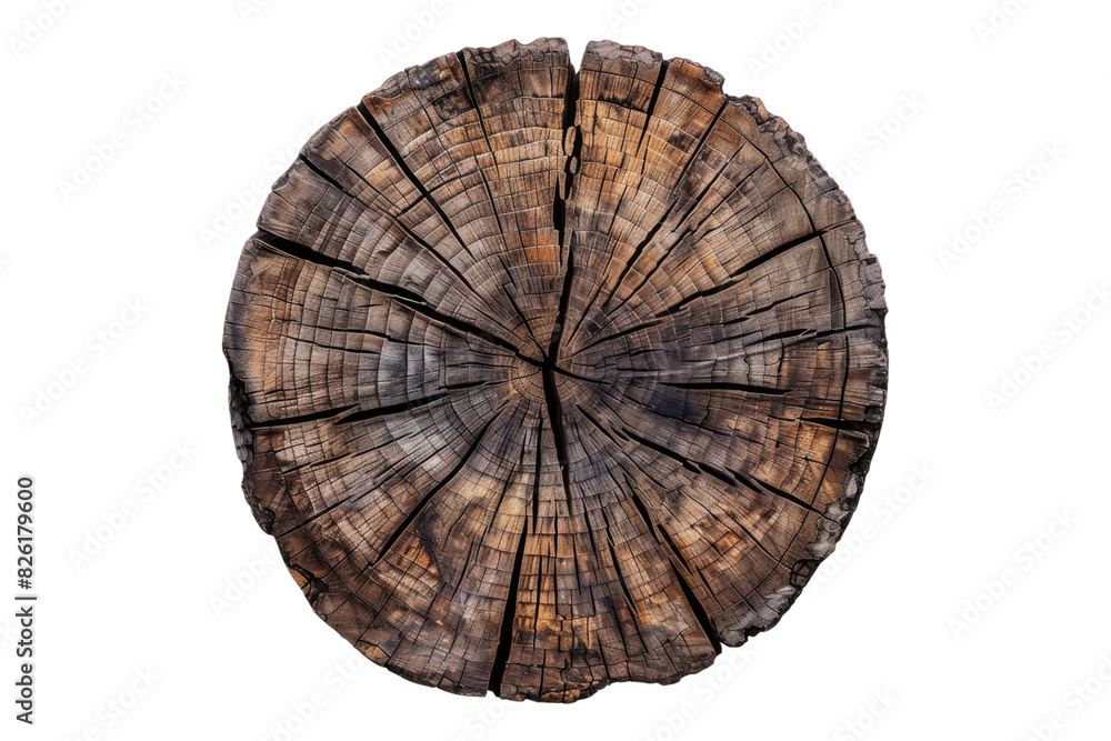 Fototapeta premium Circle of wood isolated on white background