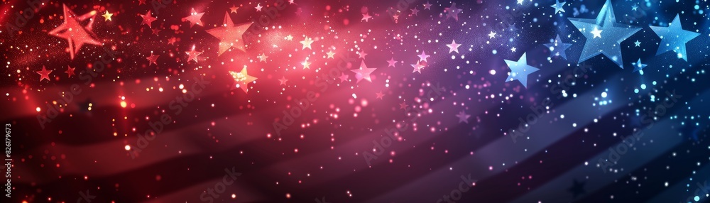 Patriotic starry background with red white and blue colors for American celebration Patriotic starry background with red white and blue colors for American celebration