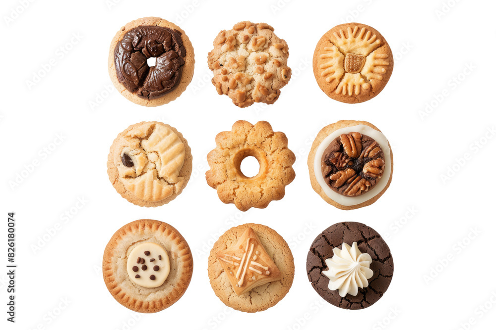 Collection of cookies isolated on white background Collection of cookies isolated on white background