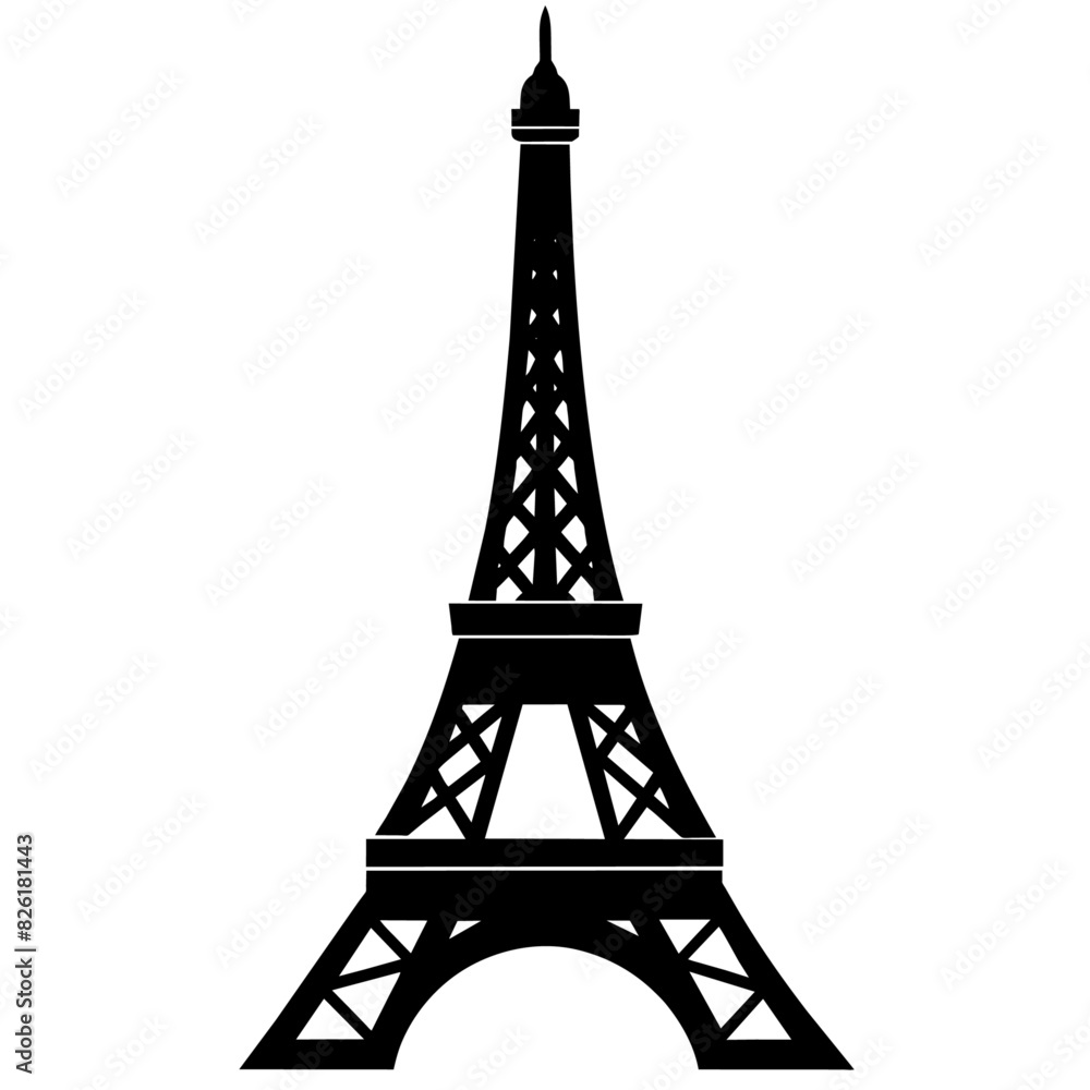 Obraz premium Eiffel tower symbol on a white background