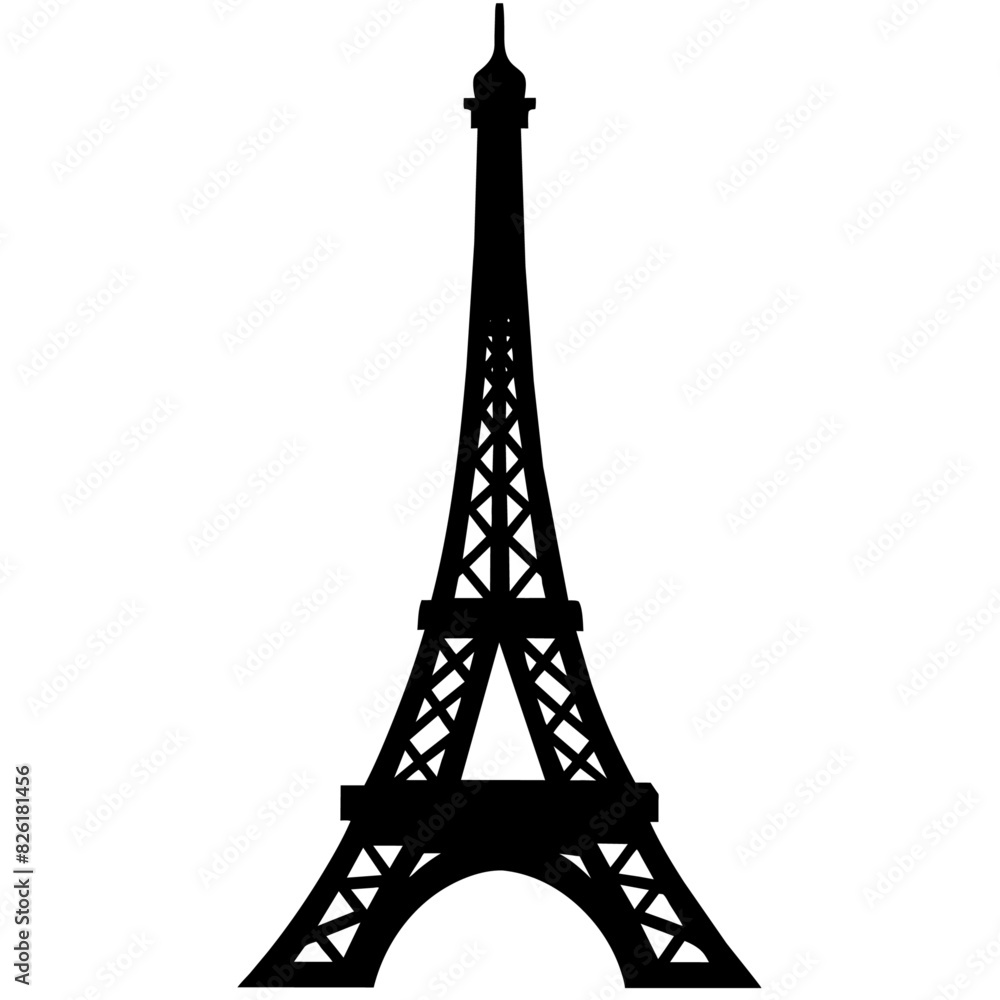 Obraz premium Eiffel tower symbol on a white background