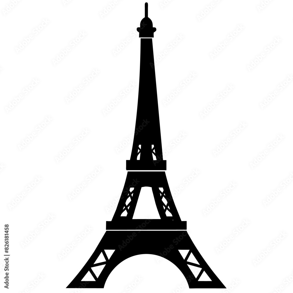 Obraz premium Eiffel tower symbol on a white background