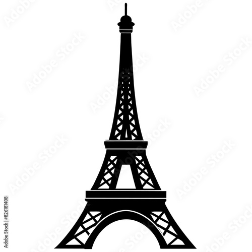 Eiffel tower symbol on a white background