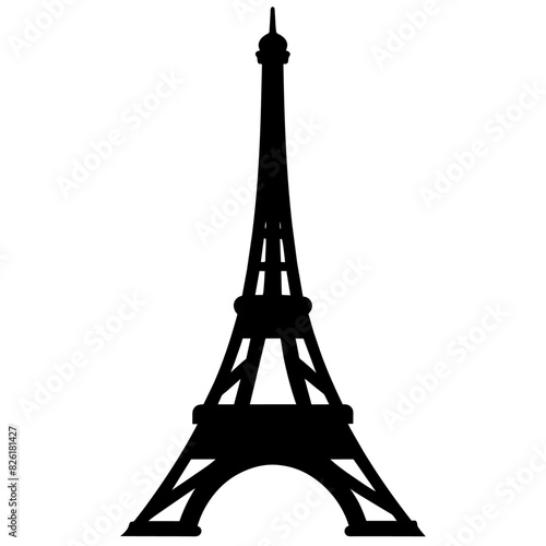Eiffel tower symbol on a white background